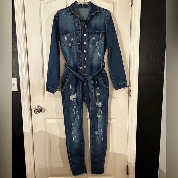 Denim Jumpsuit - Picture 1 of 5
